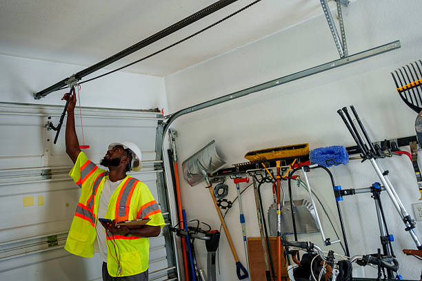 Professional Garage Door Panel Replacement technician working in Hamilton College, NY